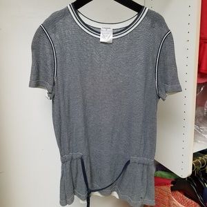 CHANEL Navy/White Top with Drawstring Waist
